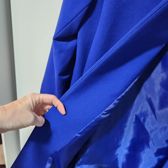 Tahari Arthur S. Levine Royal Blue Long Ponte Classic Jacket Blazer Size 10 - Picture 5 of 6